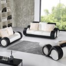 Modern Black and White Leather Sofa Set