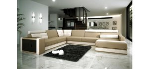 Modern Bonded Leather Sectional Sofa