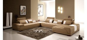 Modern Bonded Leather Sectional Sofa