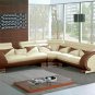 7392 - Modern Beige&Brown Leather Sectional Sofa
