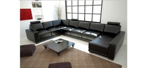 1001 - Modern Bonded Leather Sectional Sofa