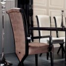 Transitional X Leg Crocodile Leather Dining Arm Chair