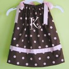 Monogrammed Pillowcase Dress plus hair bow custom size 3m up to 5t 6 polka dot dress