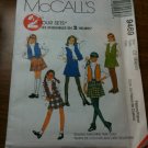 McCall's 9469 Children's and Girls' Skirt and Lined Vest Sets Size CI 8-10-12