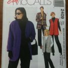 McCall's 2409 Women's Unlined Jacket, Vest and Pull-on Pants Size HH