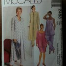 McCall's 2483 Women's Unlined Duster, Top, Pull-on Pants and Skirt Size RR