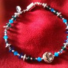 Blue Swarovski Crystal Sun/Moon Charm Bracelet