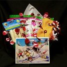 Dog Pet Gift CHRISTMAS BASKET -Toy Chews Treats Ear Cleaner Fine Art Print Card