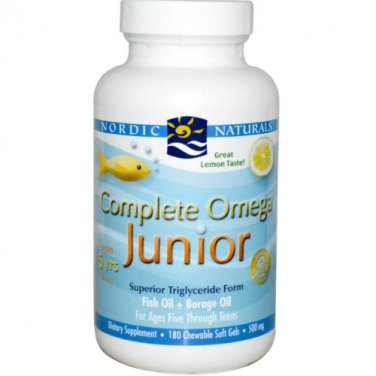 Nordic Naturals Complete Omega Junior Fish oil, 180 soft gels (Lemon Taste)
