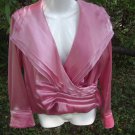 Retro Coral Pink Blouse with Layerd/RuffledLapel(Jessica Howard)
