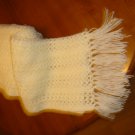 Crocheted Cream lace scarf