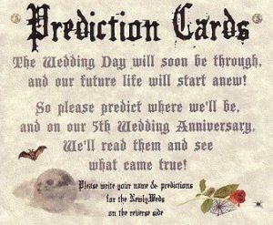 Wedding Halloween Gothic Graveyard Prediction Cards