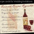 Tuscan Amore Italian Wine Wedding Favors Recipe Cards