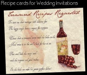 Tuscan Amore Italian Wine Wedding Favors Recipe Cards