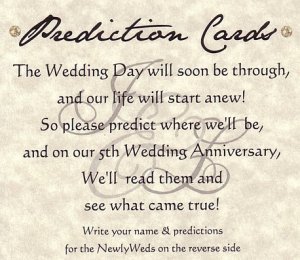 Monogram Wedding Favors Prediction Cards