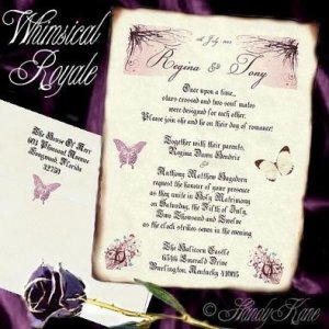 Wedding Scroll Invitations Whimsical Royal Fairy Pkg