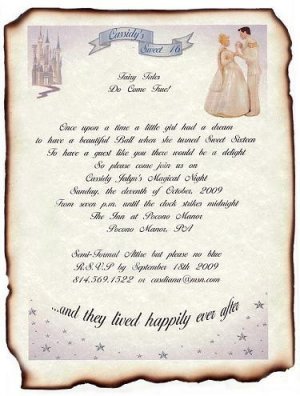 Wedding Scroll Invitations Cinderella Enchantment Pakge