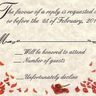 Red Heart Rose Petal Wedding Favor Response Cards