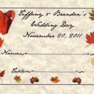 Autumn Fall In Love Wedding Favors Place Cards