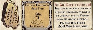 Hollywood Movie Wedding Reception Mini Tickets style A