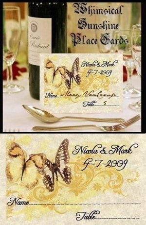 Whimsical Butterfly Wedding Favors Seating Place Cards