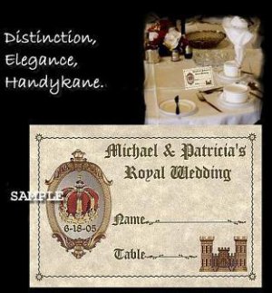 Royal Kingdom Wedding Favors Seating Place Cards