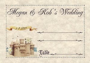 Sandcastle Beach Wedding Favors Seating Place Cards