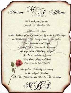 Scroll Wedding Invitations Love Letter b & Response