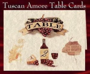 Table Cards Number Wedding Favors Tuscan Amore