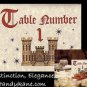 Royal Scroll Theme Wedding Favors Table Number Cards