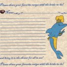 Dolphin Chef Wedding Bridal Shower Favors Recipe Cards