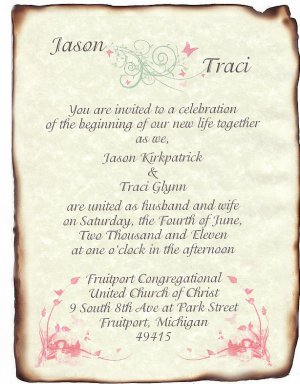 Wedding Scroll Invitations Whimsical Pastels Theme