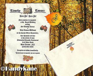 Fall Scroll Wedding Invitations Autumn
