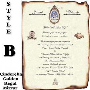 Wedding Scroll Invitations Royal Scroll Style B Theme