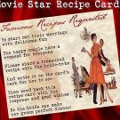 Hollywood Movie Wedding Favors Recipe Cards