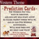 QTY 50 Western Cowboy Wedding Party Favor Favors Prediction Cards
