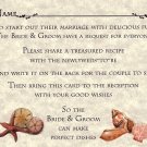 Tropical Beach Shell Wedding Favors Recipe Cards qty 50