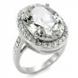 Stainless Steel Lady's Engagement Ring W/ Clear Cubic Zirconia, Sz 5,6,7,8,9,10