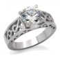 Stainless Steel Engegement , Wedding Band Ring W/ Clear CZ, Sz 5,6,7,8,9,10