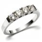 4 Stone Clear Round CZ Stainless Steel Eternity, Wedding Band, Sz 5,6,7,8 ,9,10