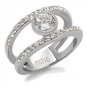 Stainless Steel Engagement, Wedding Ring W/ Round Clear CZ , Size 5,6,8,9,10