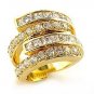 Gold Plated Clear CZ Cocktail Bridal Pave Band Ring, Size 5,6,9