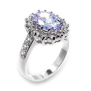 3.5 Carat Wedding, Cocktail Ring With Light Amethyst Oval CZ, Size 5,6,7,8,9
