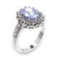 3.5 Carat Wedding, Cocktail Ring With Light Amethyst Oval CZ, Size 5,6,7,8,9