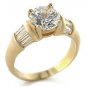 2 Ct Gold Plated Clear Round CZ  Engagement, Wedding Ring, Size 5,6,7,8,9,10