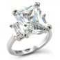 Brilliant  Clear Princess Cut CZ Wedding, Cocktail Ring, Size   9  ,10