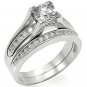 Lady's Engagement , Wedding Ring Set W/ Clear Princess Cut CZ, Size  8, 10