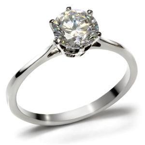 1.25 Ct Clear Round CZ Stainless Steel Engagement, Wedding Ring, Size 5,6,8,9,10