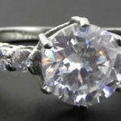 2.5 Ct Stainless Steel Clear Round CZ Engagement, Wedding Ring , Size 5,6,7,8,9
