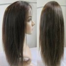 Indian Hair Wigs Lace front Remy Human hair 22Inches silk straight off black free shipping